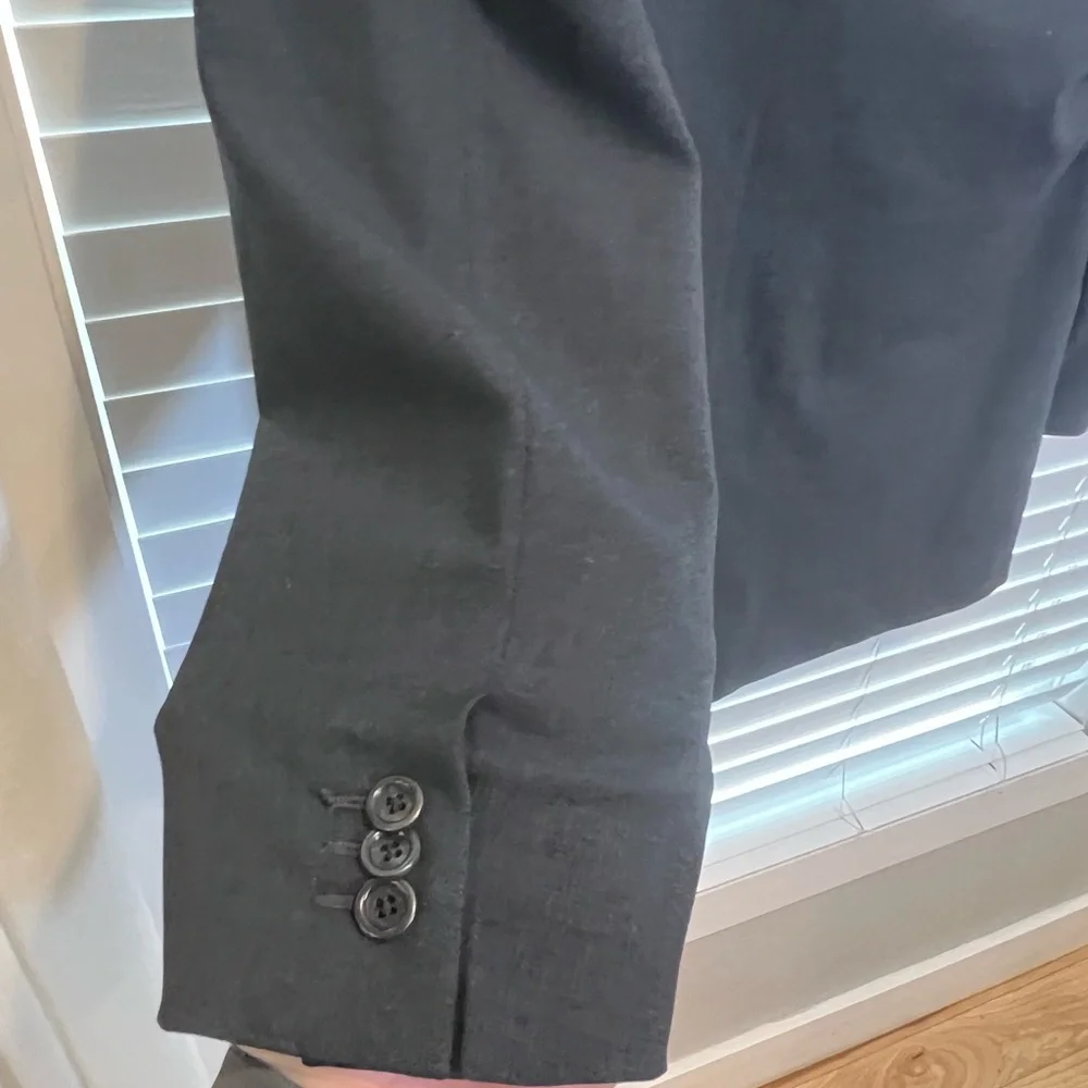Armani Collezioni Mens 42R Wool Blazer Charcoal Grey 3-Button Sport Coat Italy